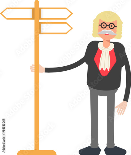 Fotografie Judge Character and Signpost