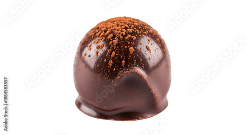 Delicious dark chocolate truffle dusted with cocoa powder, a sweet treat