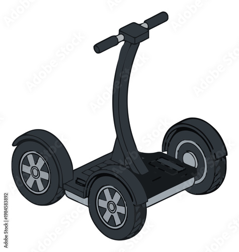 Minimalist line-art vector segway icon in cyberpunk .... Generative AI