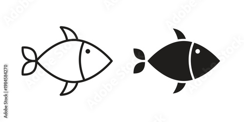 Fish icon graphic vectors for website design