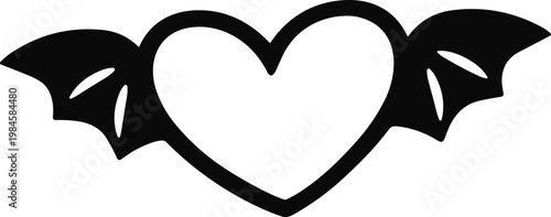 Heart With Bat Wings Icon