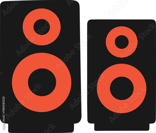 Two Orange Speakers