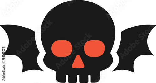 Halloween Skull With Bat Wings