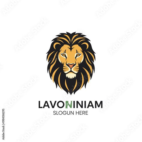 Modern stylized majestic lion head logo design