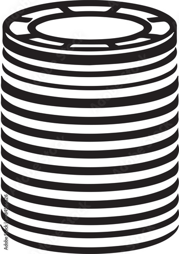 A towering stack of poker chips.