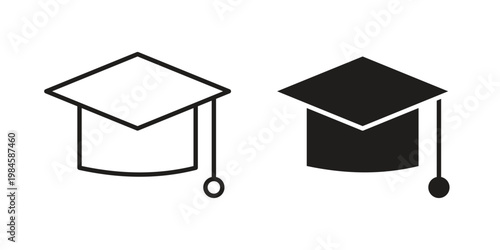 Graduation cap icon graphic vectors for website design