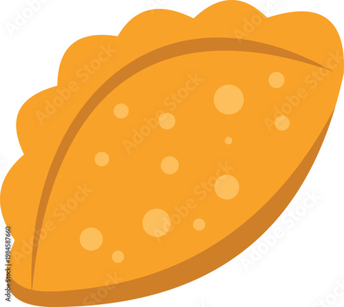 Tasty golden empanada illustration showcasing a delicious baked pastry on white background