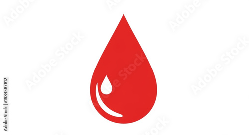 Red blood drop icon symbolizing health and donation.