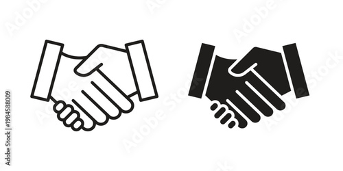Handshake icon graphic vectors for website design
