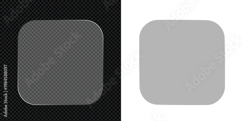 Liquid glass effect Vector illustration of two rounded rectangle shapes with different backgrounds and colors in a graphic design element