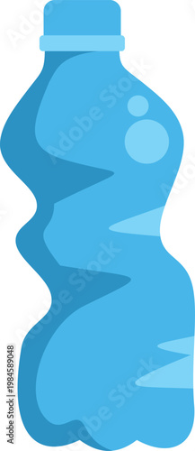 Flattened plastic water bottle symbolizing pollution and environmental waste issues