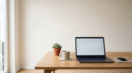 Top View Office Desk with Laptop and Copy Space 2