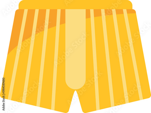 Yellow striped boxer shorts illustration symbolizing comfort and casual underwear style