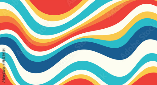 vibrant wavy stripes abstract background with bold colors