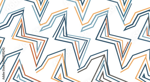 blue orange zigzag chevron abstract seamless geometric background design