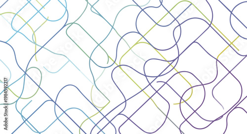abstract multicolored looping line art pattern on white background