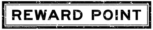 Grunge black reward point word square rubber seal stamp on white background