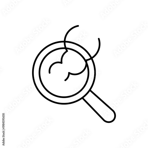 虫眼鏡と煙のマークを用いて、トラブル検出を表現したアイコン