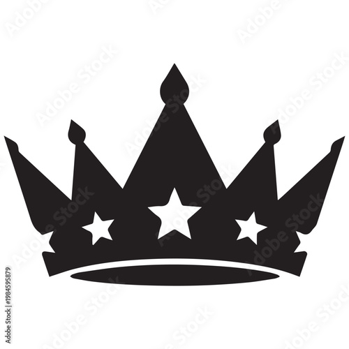 Black crown icon, royal crown symbol, king crown logo, monarch crown emblem
