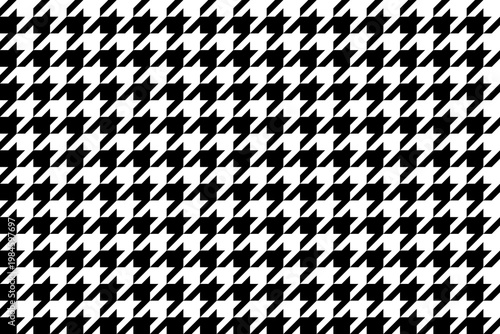 黒と白の千鳥格子模様の背景（シームレスパターン）