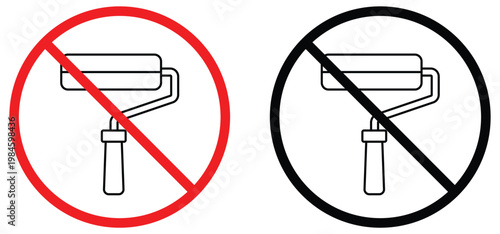 No Paint Roller Tool with Clean Coating Stroke and DIY Painting Concept Vector