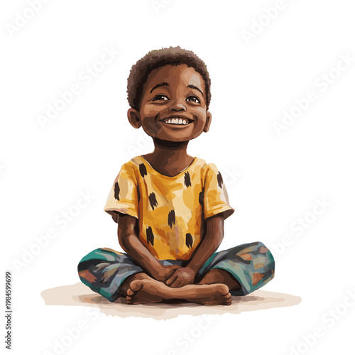 Koutammakou. Koutammakou hand drawn watercolor illustration on white background