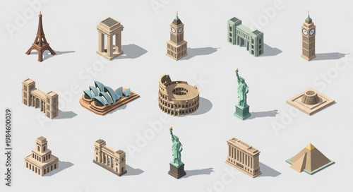 Collection of Famous World Landmarks Miniature Models.