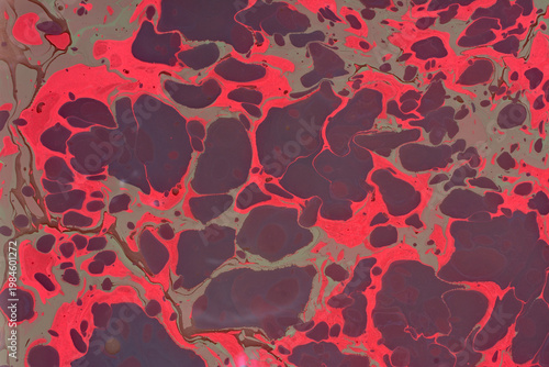 Abstract Ebru marbling art background with swirling liquid ink texture