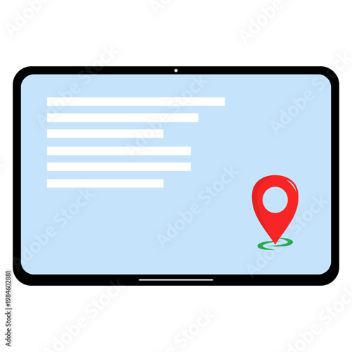 Tablet with maps icon