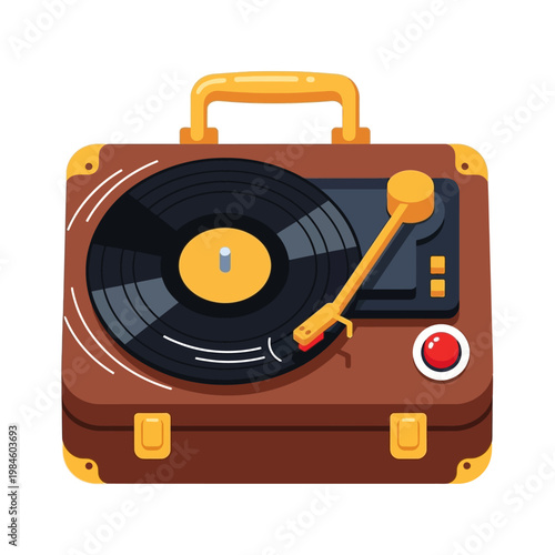 Retro Portable Record Player Turntable in Vintage Suitcase