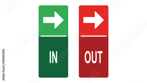 In and Out Signs with Arrows.