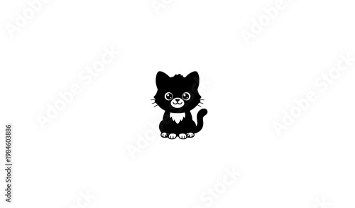 Cute ginger kitten sitting in playful cartoon vector illustration isolated on white background