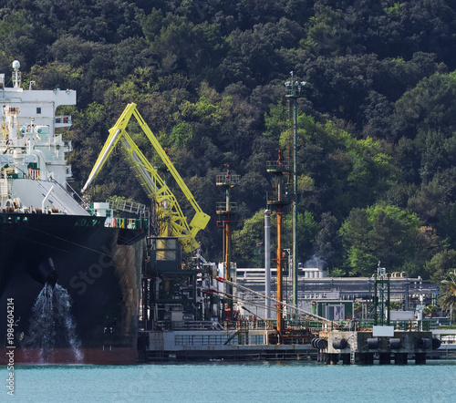 Detail of lng terminal in the gulf of la spezia,italy