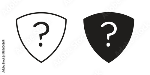 Shield interrogation icon graphic vectors for website design