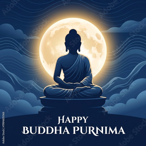Buddha, meditation, full moon, night, spirituality, Buddhism, Happy Buddha Purnima