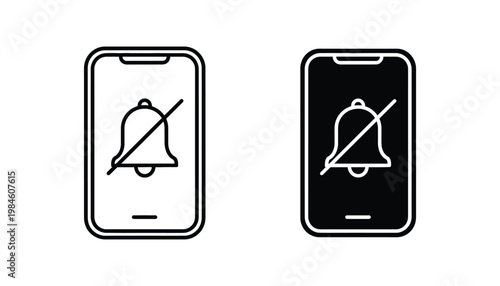 Mute Icon Smartphone Silent Notification Symbol
