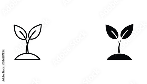 Sprout Growing Soil Icon Represents New Beginning Business Growth Organic Concept