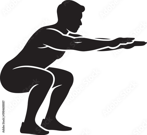Man performing a squat exercise