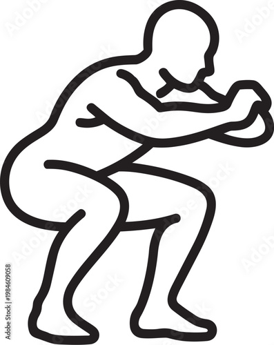 A person doing a squat