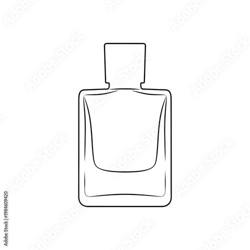 Minimalist Outline of a Perfume Bottle.