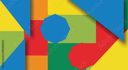 Abstract Colorful Geometric Background with Bold Blocks and Vibrant Palette