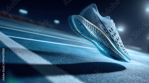 running shoes on black background