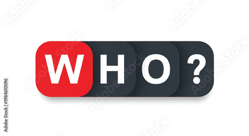 Red and black who question mark button with a vector illustration of a red