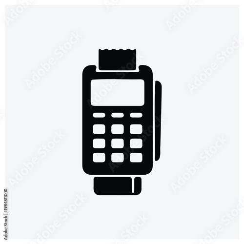 Payment terminal, POS machine, credit card reader silhouette