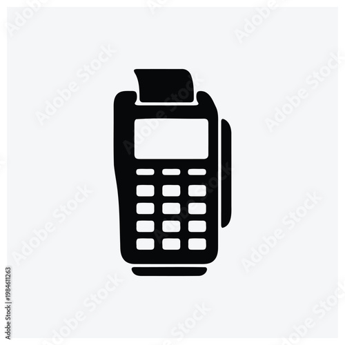 POS terminal silhouette, payment device, credit card machine