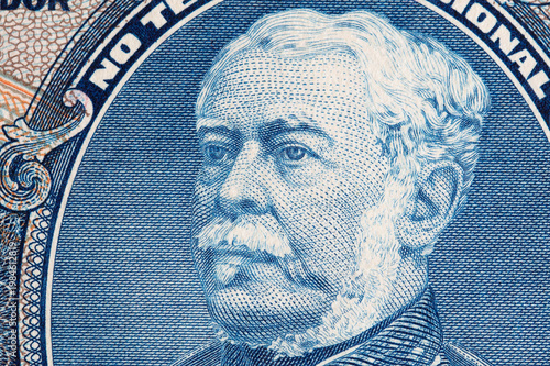 Luis Alves de Lima e Silva, Duke of Caxias a closeup portrait from old Brazilian money