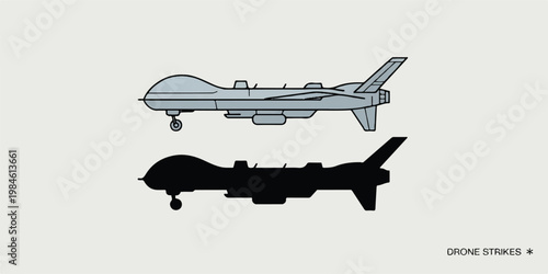 A digital illustration depicts a private jet and drone side by side in flight