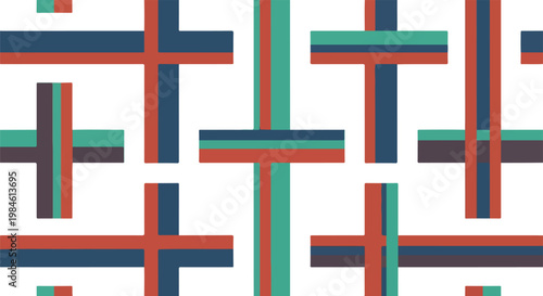 abstract geometric lattice with colorful intersecting bars
