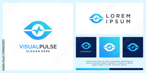 Visual pulse logo design with abstract eye