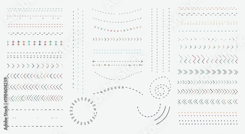 decorative linework assets set with borders and motifs for graphic design